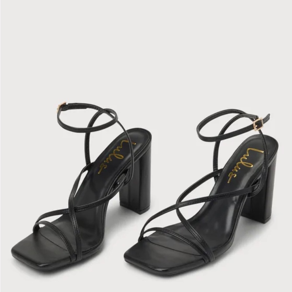 Lulu's Black Strappy Heels